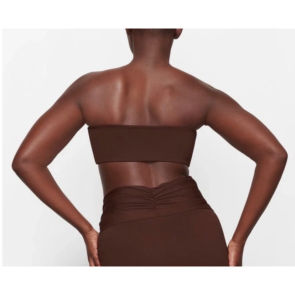 SKIMS Recycled Swim Bandeau Bikini Top Cocoa Brown 2X SW-BND-0777 NWT